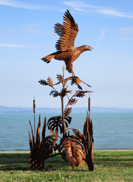 Garten Skulptur Adler Roststahl